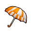 【装備】その他 ＞かさ「オレンジと白の傘」